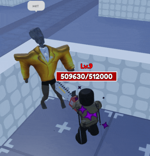 a cartoon character with lv9 509630/512000 standing in a room