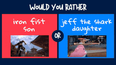a poster that says would you rather jeff the shark daughter