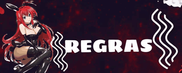 a girl with red hair and the word regras