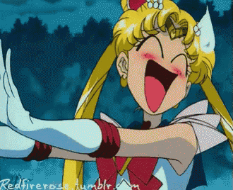 a cartoon of sailor moon making a funny face with her mouth wide open