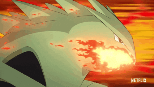 a cartoon of a dragon with flames coming out of its mouth and a netflix logo below it