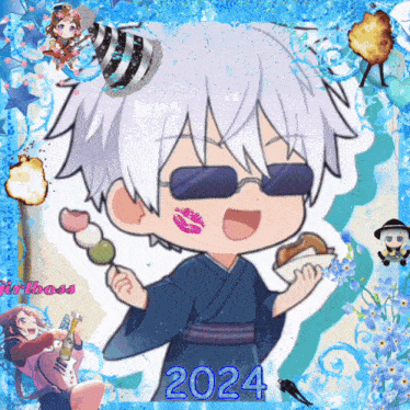 a collage of anime characters with the year 2024