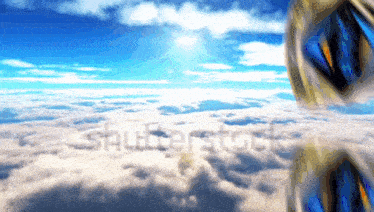 the word shutterstock that is on a cloudy background