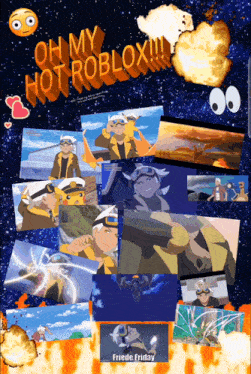 a collage of pictures with the words oh my hot roblox on top