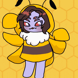 a drawing of a girl dressed in a bee costume