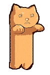 a pixel art drawing of a cat with a dead face .