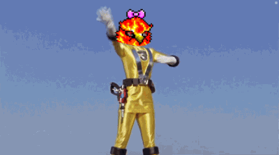a yellow superhero with the number 3 on his belt