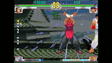 a video game with yun and ryu fighting