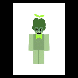 a green cartoon character with glasses and a bow tie has a green plant on his head .