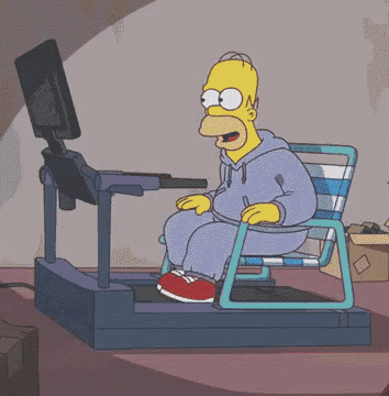 Treadmill, Lazy Style GIF - Workout Lazy The Simpsons GIFs
