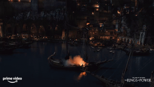 Exploding Ship Lord Of The Rings GIF - Exploding Ship Lord Of The Rings Rings Of Power GIFs