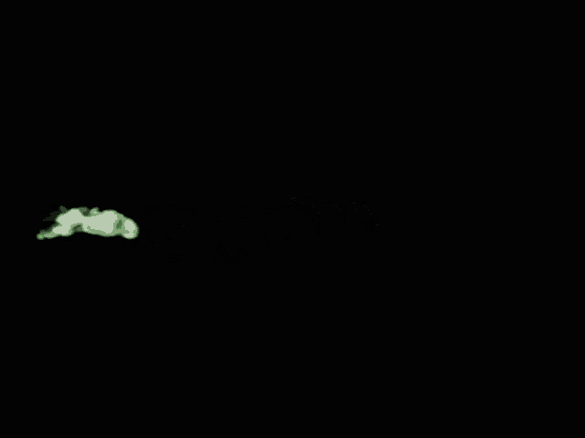 the word high on is surrounded by green smoke coming out of it