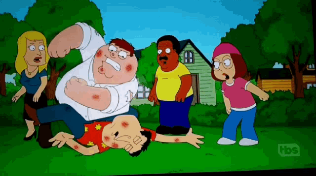 a group of cartoon characters including peter griffin