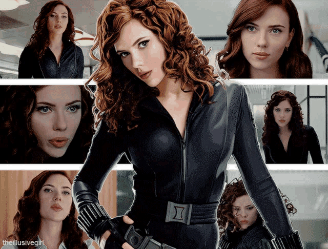 a collage of images of a woman with red hair and the words the lusivegirl at the bottom