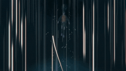 a person is flying through the air with a swirl of lights behind them