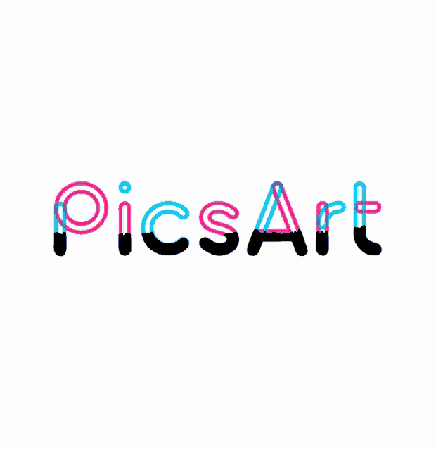 a white background with pink and blue brush strokes that spell out picart