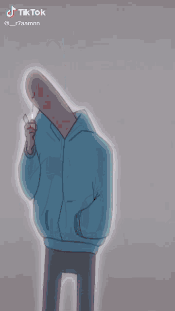 a drawing of a hand giving the middle finger with tiktok in the corner