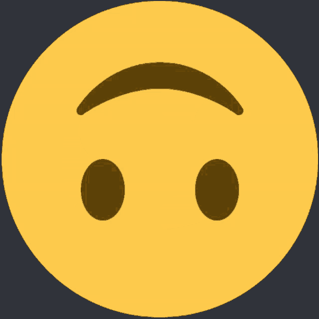 a yellow smiley face with brown eyes on a dark background