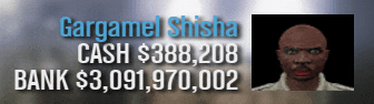 a picture of a man with the words gargamel shisha cash $ 388,208 bank $ 3,091,9700,002