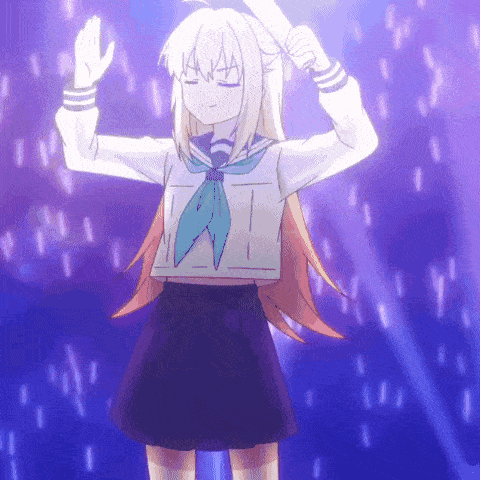 a girl in a sailor uniform is dancing on a stage .