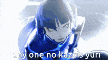 a picture of a girl with the words day one no kazvis yuri above her