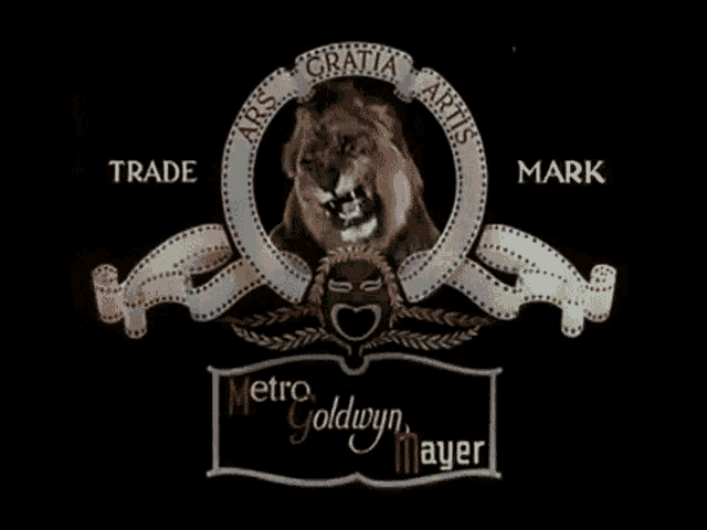 a metro goldwyn mayer logo with a lion in it