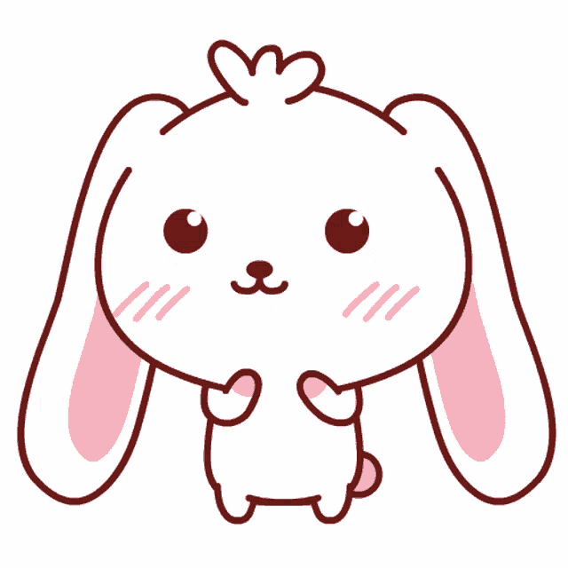 a cartoon drawing of a bunny with a crown on its tail