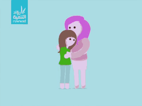 a cartoon of a woman hugging another woman with the words happy day in the corner