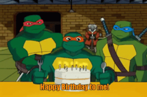 Tmnt Michelangelo GIF - Tmnt Michelangelo Happy Birthday To Me GIFs