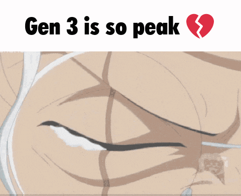 a picture of a man with glasses and the words gen 3 is so peak above him