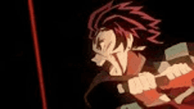 a close up of a person 's face in a dark room with a sword in his hand .
