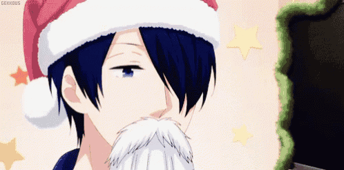 a man wearing a santa hat is holding a cat .