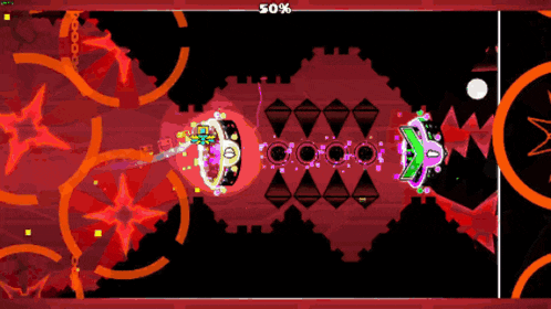 a screenshot of a video game with a 50 % score on it