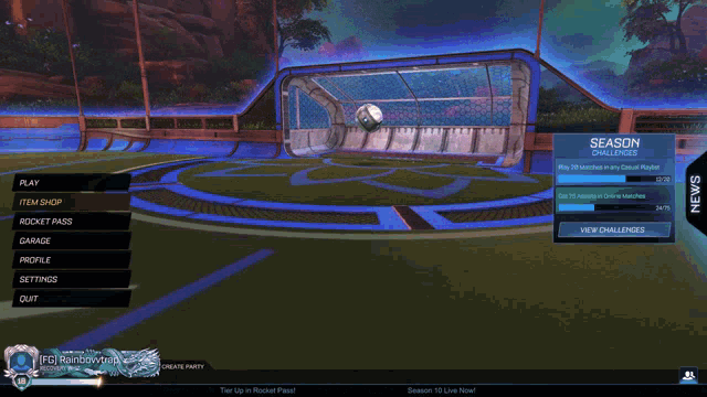 a screen shot of a video game that says season challenges on it