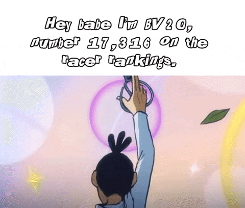 a cartoon of a man holding up a circle with the words hey babe