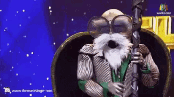 a cartoon character with a beard and glasses is holding a cane ..