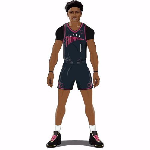 a drawing of a basketball player wearing a rockets jersey