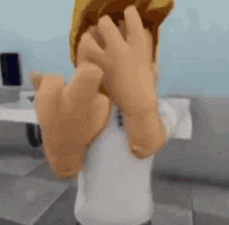 a person is covering their face with their hands in a video game .