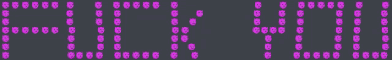 a row of purple dots on a black background that says ' i love you ' on it .