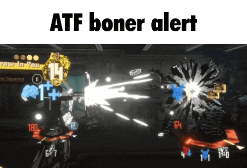 a screenshot of a video game with the words atf boner alert above it