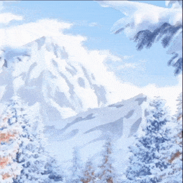 a rabbit and a squirrel are swinging on chains in the snow .