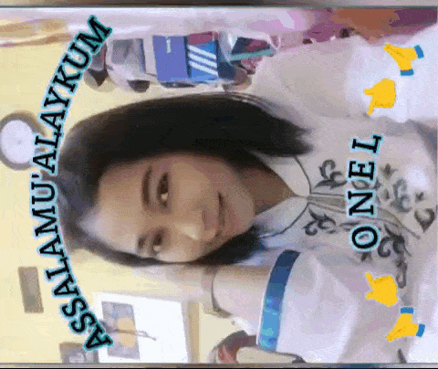 a picture of a girl with the words " assalamu'alaikum " on the bottom