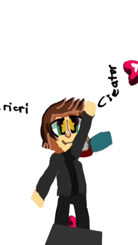 a drawing of a person holding a heart and a knife with the letter c on the bottom