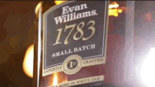 a close up of a bottle of evan williams 1783