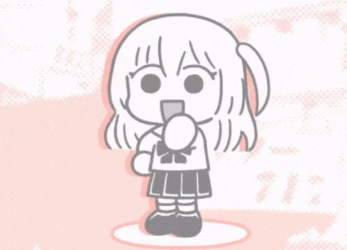 a black and white drawing of a girl with a bow on her school uniform