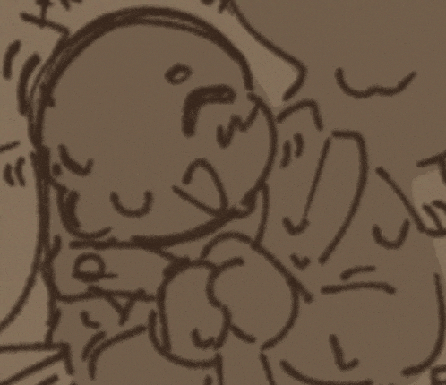 a close up of a drawing of a person 's face with a lot of lines