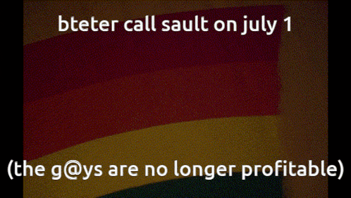 a man is painting a rainbow on a wall with the words beeter call sault on july 1 at the bottom