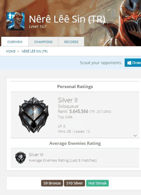 a silver ii soloqueue rank is shown on a screen