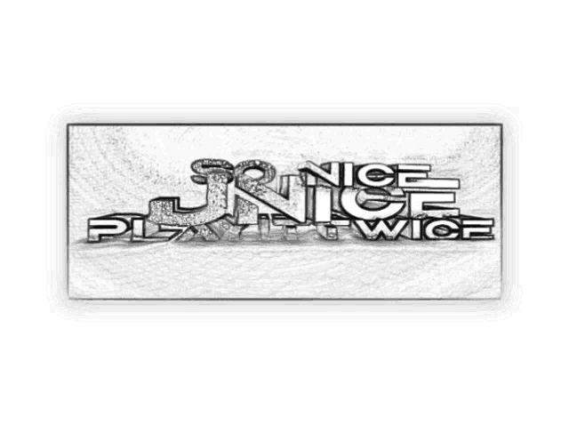 a black and white drawing of the word nice twice .