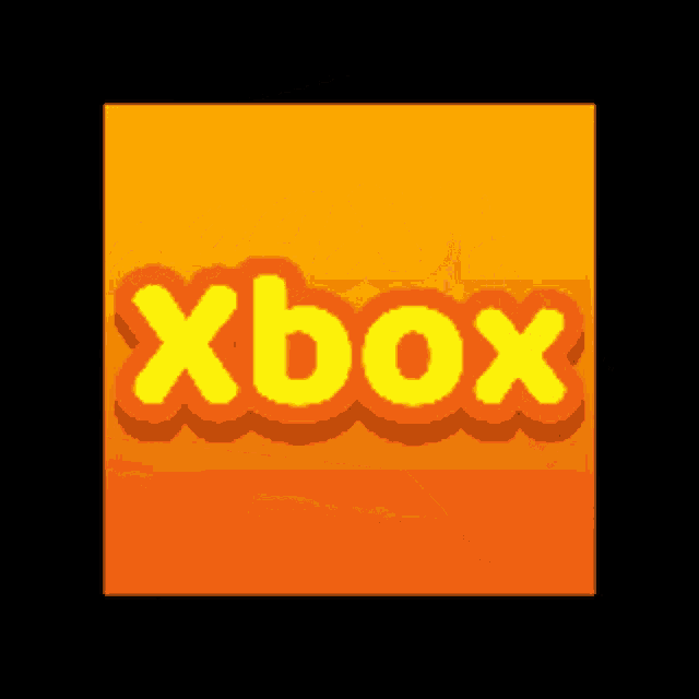 a yellow and orange logo for xbox on a black background